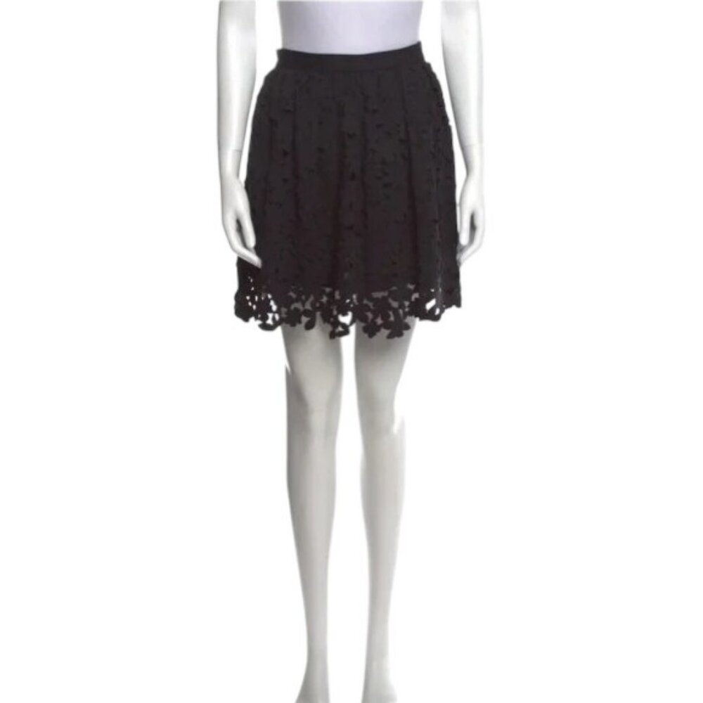MSGM black floral cutout skirt size 4